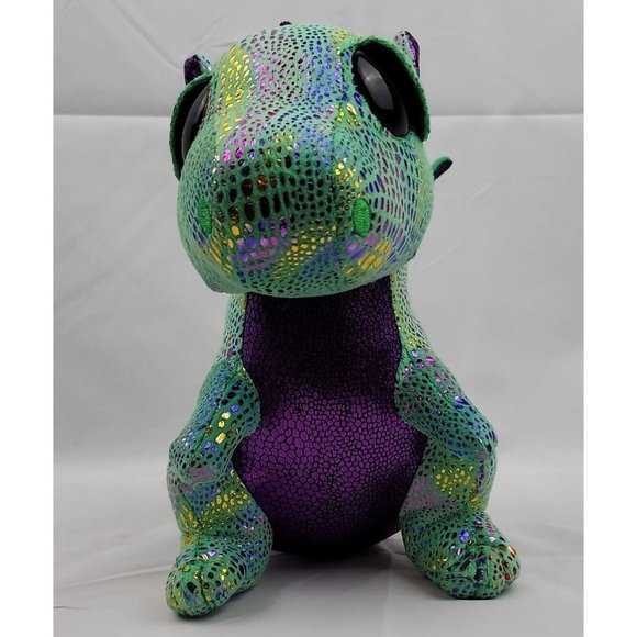 Ty Cinder The Dragon 10" Plush Stuffed Green Purple Shiny Metallic Scales 2017 - Picture 3 of 12